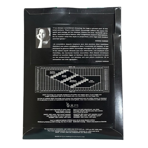 Vintage DKNY Double Rib Control Top Pantyhose Porcelain Cream Size M NEW - Picture 2 of 10